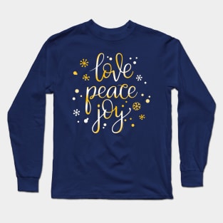 Pretty Holiday Love Peace and Joy Christmas Long Sleeve T-Shirt